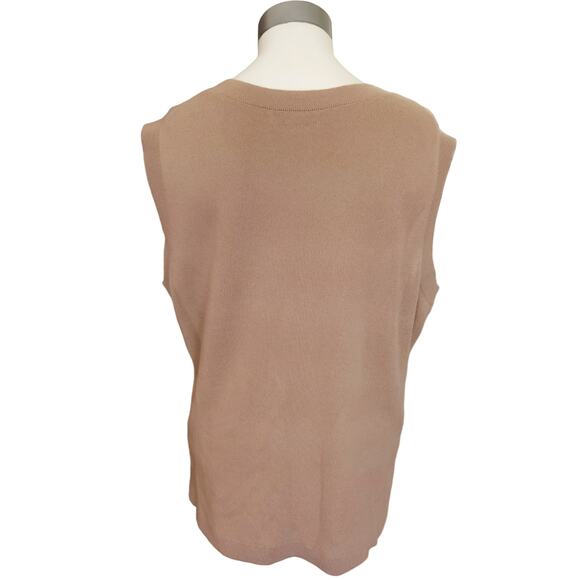 ANNE KLEIN New York cashmere twin sweater set cardigan tank in honey Size 2X NEW - Picture 5 of 9
